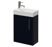 Napoli Cube Wall Mounted Single Door Vanity Unit with Align Basin | Deep Blue | MDF | 400mm