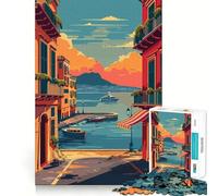 Napoli Harbor Sunset 1000 Piece Jigsaw Puzzles for Adults Jigsaw Fine Logic Toy Quiet Fun Neat Edge Memorable Gift (50x75cm)