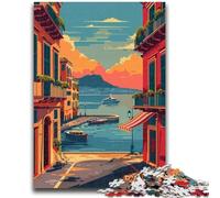 Napoli Harbor Sunset Puzzles 1000 Pieces for Teenagers, Suitable for Ages 14 And Up Family Fun It Is Ideal As A Gift for The Whole Family 1000pcs(26x38cm)