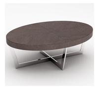 napoli high gloss oval coffee table with steel base in acorn
