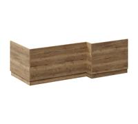 Napoli L Shaped Front and End Bath Panel Set | Tobacco Oak | MFC | 1700mm