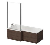 Napoli L Shaped Shower Bath Panel Set | Brown Oak | MDF | 1700mm