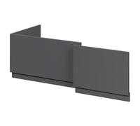 Napoli L Shaped Shower Bath Panel Set | Gloss Grey | MDF | 1700mm