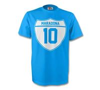 Napoli Men's Mens Diego Maradona Crest Tee in Light Blue | Size: 2XL Napoli Light Blue 2XL