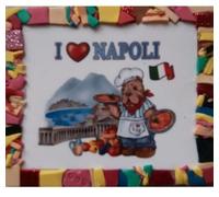 Napoli Naples Italy travelling Souvenir Fridge Magnet handmade mosaic idea travel holidays 6x7 Cm APPROX Handmade decorative item