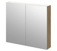 Napoli Wall Mounted Mirrored Cabinet | Bordalino Oak | Glass/MDF | 800mm