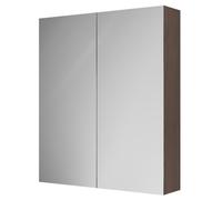 Napoli Wall Mounted Mirrored Cabinet | Brown Oak | Glass/MDF | 600mm