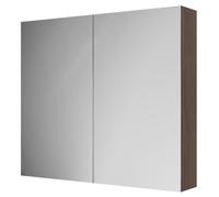 Napoli Wall Mounted Mirrored Cabinet | Brown Oak | Glass/MDF | 800mm