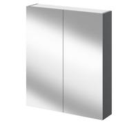 Napoli Wall Mounted Mirrored Cabinet | Gloss Grey | Glass/MDF | 600mm