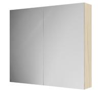 Napoli Wall Mounted Mirrored Cabinet | Light Oak | Glass/MDF | 800mm