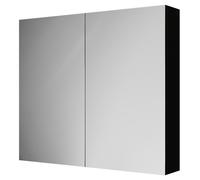 Napoli Wall Mounted Mirrored Cabinet | Matt Black | Glass/MDP | 800mm