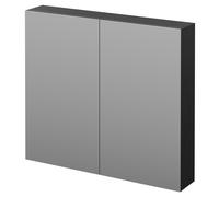 Napoli Wall Mounted Mirrored Cabinet | Nero Oak | Glass/MDF | 800mm