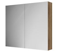 Napoli Wall Mounted Mirrored Cabinet | Tobacco Oak | MDF | 800mm
