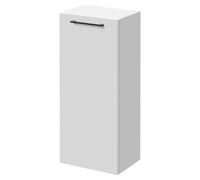 Napoli Wall Mounted Side Cabinet with Single Door and Matt Black Handle | Gloss White | MDF | 350mm