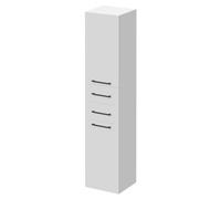 Napoli Wall Mounted Tall Storage Unit with 2 Doors 2 Drawers and Matt Black Handles | Gloss White | MDF | 350mm x 1600mm