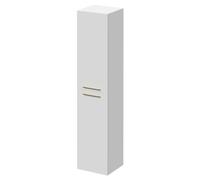 Napoli Wall Mounted Tall Storage Unit with 2 Doors and Brushed Brass Handles | Gloss White | MDF | 350mm x 1600mm