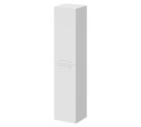 Napoli Wall Mounted Tall Storage Unit with 2 Doors and Polished Chrome Handles | Gloss White | MDF | 350mm x 1600mm