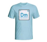 Napoli Women's Womens Diego Maradona Periodic Table T-Shirt in Light Blue | Size: Large Napoli Light Blue L