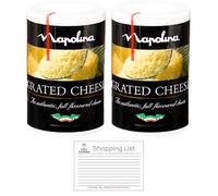 Napolina Grated Hard Cheese 50g - 2 Pack Italian-Style Cheese for Cooking, Pasta & Salads - Includes Gifty Goodness Shopping List