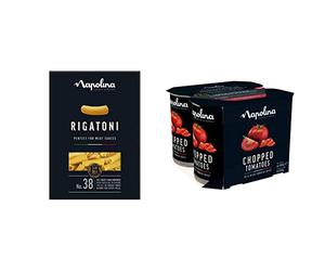 Napolina Rigatoni Pasta, 500g & Chopped Tomatoes, 4 x 400g