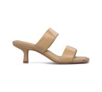 Nappa Leather Double-Strap Sandal - female - ALMA EN PENA - Heeled Mules - Beige - 4 UK - Shoes 4 UK