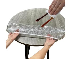 Nappe De Protection Transparent Pour Table De Salle À Manger, Ronde In PVC, Imperméable, Resist Aux Intempéries, À L'huile, Avec Sangle Élastique, Pour Crèche, Extérieur, Intérieur, Salons Commer
