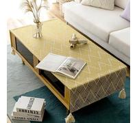 Nappe Pour Table Basse Avec Glands - Housse de Table Imperméable en Lin et Coton de Style Nordique Pour Salon, Nappe de Table À Manger de Style Japonais Anti-Poussière Pour Étudiant, Réfrigérateur,