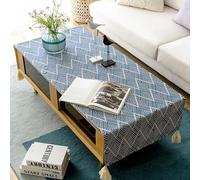 Nappe Pour Table Basse Avec Glands - Housse de Table Imperméable en Lin et Coton de Style Nordique Pour Salon, Nappe de Table À Manger de Style Japonais Anti-Poussière Pour Étudiant, Réfrigérateur,