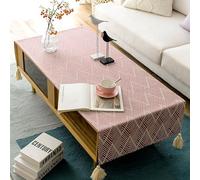 Nappe Pour Table Basse Avec Glands - Housse de Table Imperméable en Lin et Coton de Style Nordique Pour Salon, Nappe de Table À Manger de Style Japonais Anti-Poussière Pour Étudiant, Réfrigérateur,