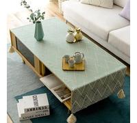 Nappe Pour Table Basse Avec Glands - Housse de Table Imperméable en Lin et Coton de Style Nordique Pour Salon, Nappe de Table À Manger de Style Japonais Anti-Poussière Pour Étudiant, Réfrigérateur,