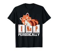 Napping Animal PJ Funny Periodic Table Sleeping Red Panda T-Shirt