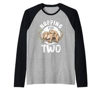 Napping For Two Cute Sloth Pregnancy Announcement Mom To Be Raglan Baseball Tee