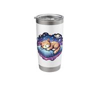 Napping Kitten on a Floating Cushion Among The Planets Stainless Steel Insulated Tumbler
