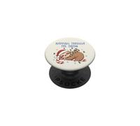 Napping Through The Snow Quote Christmas Sloth Candy Cane PopSockets Adhesive PopGrip