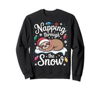 Napping Through the Snow Sloth Lovers Cozy Christmas Vibes Sweatshirt