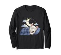 Napping Westie Pajama West Highland White Terrier Sleeping Long Sleeve T-Shirt