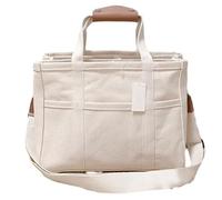 Nappy Bag - Large Diaper Bag, Shoulder Bag, Comfortable School Laptop Bag Made of Canvas with Large Capacity, Soft, Portable Shoulder Bag, Removable, Multifunctional Nappy Tote Bag, White, Siehe