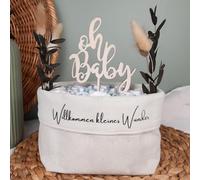 Nappy Bag, Made in Germany, Handmade Nappy Cake + Wooden Cake Topper, Baby Gift and Gift for Birth