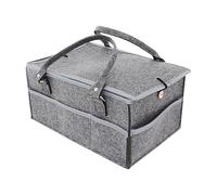 Nappy Bag - Multifunctional Baby Changing Bag with Large Capacity Compartments | Felt Nursery Organiser Basket for Bottles, Cloths, Nappies | Portable Storage Bag for Baby Essentials, Re