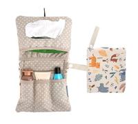 Nappy Bag Organiser and Cosmetic Bag 2-in-1, Nappy Bag for Travel, Small Changing Bag Organiser with Hanging Eyelet, Wet Wipes Bag, Changing Organiser on the Go, Animals, Travel handbag