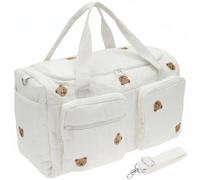 Nappy Bag Tote, Hospital Maternity Bag, Large Capacity Baby Changing Bags with Shoulder Strap for Labour and Delivery Travel Weekend Overnight Tote, Cute Bear Print (Bear Pattern)