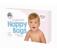 Nappy Bags 400 Pack, Scented Nappy Sacks with Tie Handles, Leak-Proof & Lightweight Baby Nappy Disposal Bags for Home and Travel