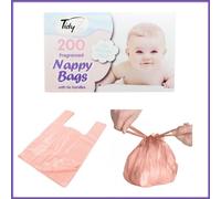 Nappy Bags - 800 Scented Diaper & Waste Bags, 31x28 cm, Pop-Up Dispenser, Biodegradable Orange