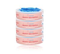Nappy Bin Refill Cassettes, Compatible with Angelcare Nappy Disposal System - Pack of 4 Cartridges - Advanced Lock smell Tec Liner Bags - OMO BEAR