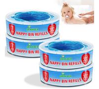 Nappy Bin Refill Compatible with Angelcare Nappy Bin Refills & Litter Locker II Nappy Disposal System,4 Pack Nappy Sacks for Angel care Nappy Bin Bags