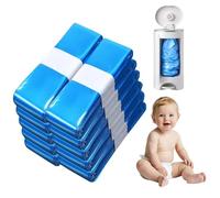 Nappy Bin Refill Liners 10 Pack | 4.5m Scented Disposal Bags | Compatible with Tommee Tippee, Angelcare, Munchkin, Diaper Genie | Smell Proof | Holds 320 Diapers(Blue)