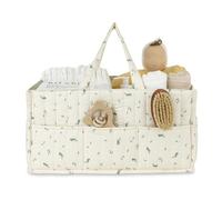 Nappy Caddy Organiser - Organic Cotton Changing Organiser for Newborn Essentials, Nursery Storage Basket for Nappies, Wipes & Baby Items | Beau & Bloom