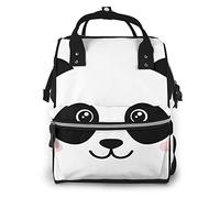 Nappy Changing Bag Backpack, Large Diaper Bags Panda Face Clip Multi-Function Waterproof Maternity Nappy Back Pack for Baby Care Mom Dad Travel