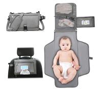 Nappy Changing Mat Portable Foldable Changing Mat with Wipe-Pocket and Head Cushion Travel Waterproof Baby for Newborn Essentials..