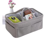 Nappy Organizer, Large Portable Corduroy Tote Bag, Bedroom Basket for Nappy Storage | For Home Bedside Table Car Trunk Room Wipes